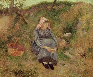 Siddende Bondepige, 1883